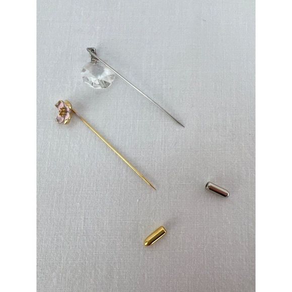 Vintage Pearl Flower Dangle Hat Lapel Pin Lot 4 - Picture 5 of 6